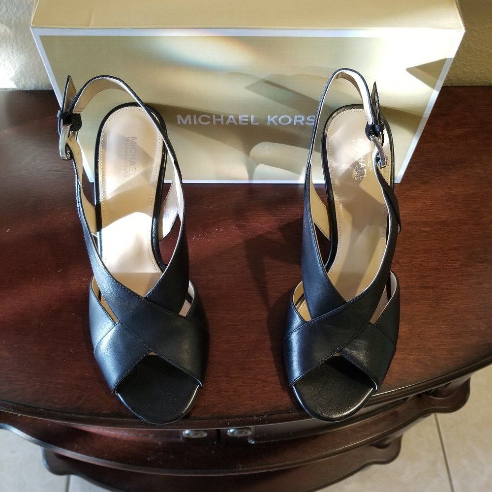 Michael  Kors Becky leather sandal heel